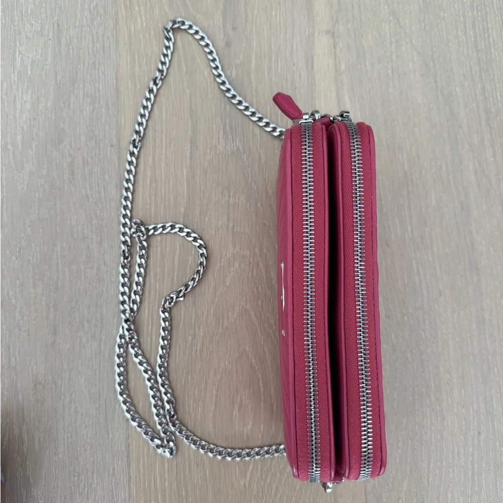 Prada Double Zip Quilted Leather Crossbody Bag Pink - Picture 3 of 11